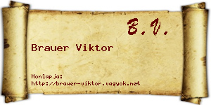 Brauer Viktor névjegykártya